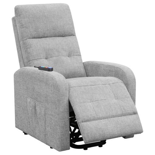 Howie Upholstered Power Lift Massage Chair Grey - Image 5