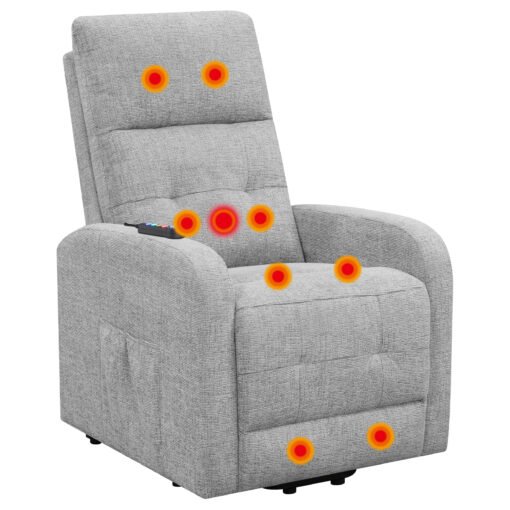 Howie Upholstered Power Lift Massage Chair Grey - Image 6