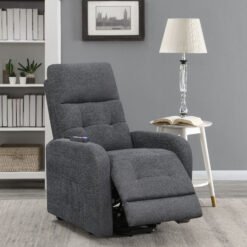 Howie Upholstered Power Lift Massage Chair Charcoal