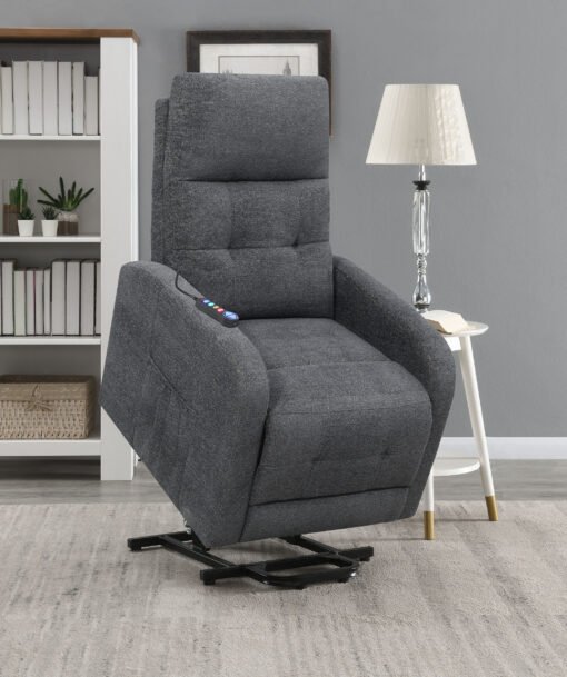 Howie Upholstered Power Lift Massage Chair Charcoal - Image 3