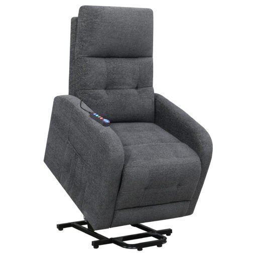 Howie Upholstered Power Lift Massage Chair Charcoal - Image 7