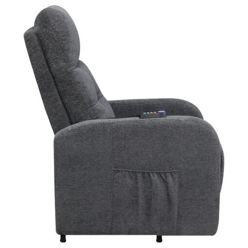 Howie Upholstered Power Lift Massage Chair Charcoal - Image 12