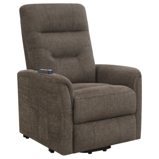 Henrietta Upholstered Power Lift Massage Chair Brown - Image 4