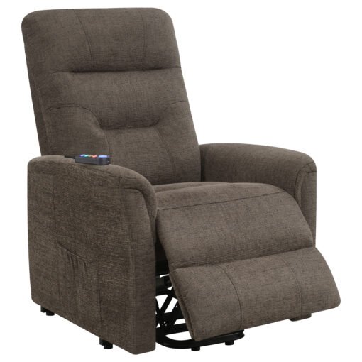 Henrietta Upholstered Power Lift Massage Chair Brown - Image 5