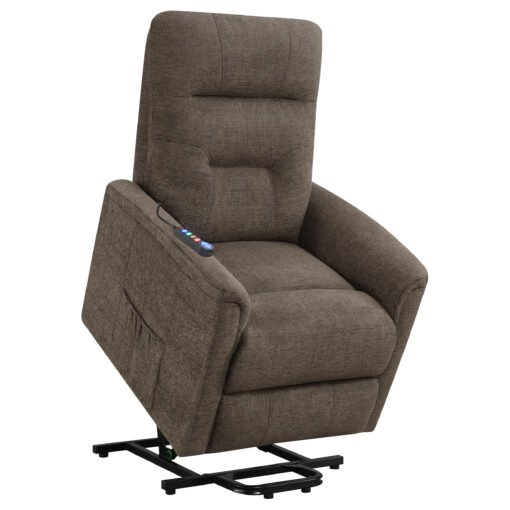Henrietta Upholstered Power Lift Massage Chair Brown - Image 7