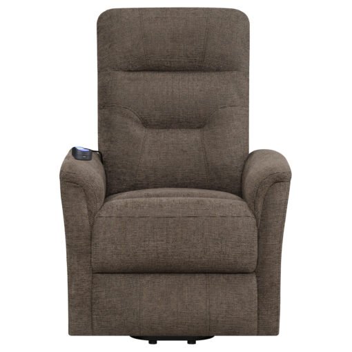 Henrietta Upholstered Power Lift Massage Chair Brown - Image 8