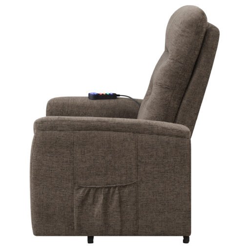 Henrietta Upholstered Power Lift Massage Chair Brown - Image 9