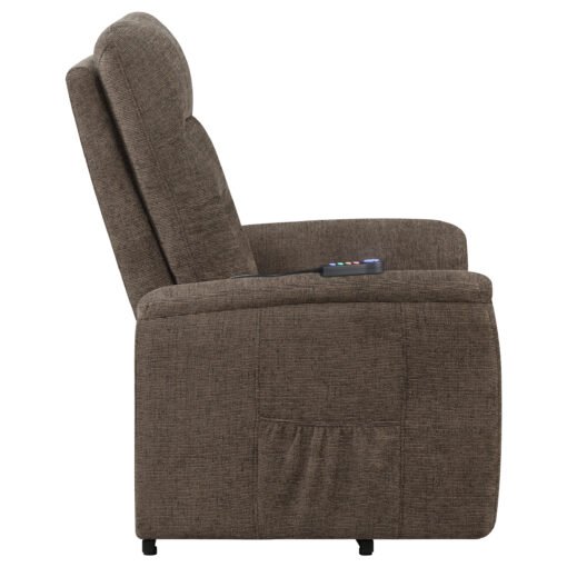 Henrietta Upholstered Power Lift Massage Chair Brown - Image 12