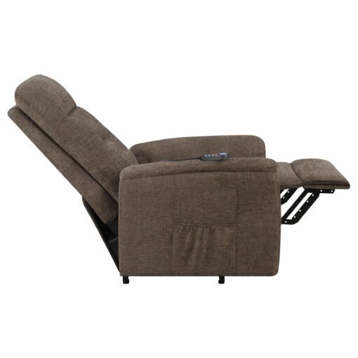 Henrietta Upholstered Power Lift Massage Chair Brown - Image 13