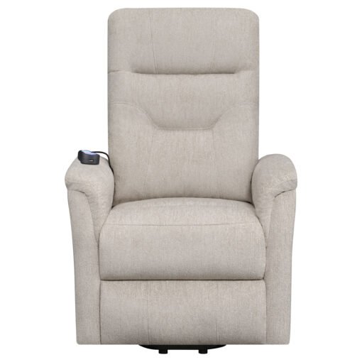 Henrietta Upholstered Power Lift Massage Chair Beige - Image 8