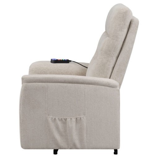Henrietta Upholstered Power Lift Massage Chair Beige - Image 9