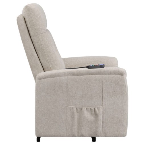 Henrietta Upholstered Power Lift Massage Chair Beige - Image 12