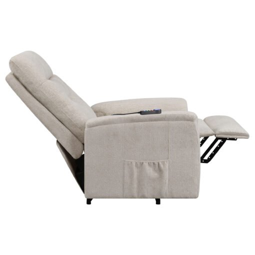 Henrietta Upholstered Power Lift Massage Chair Beige - Image 13