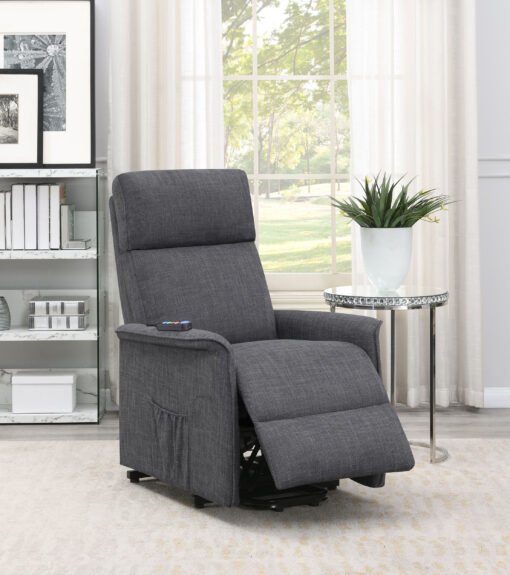 Herrera Upholstered Power Lift Massage Chair Charcoal - Image 3