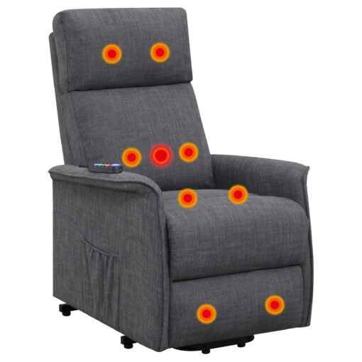 Herrera Upholstered Power Lift Massage Chair Charcoal - Image 7