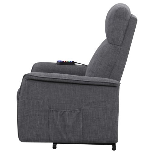 Herrera Upholstered Power Lift Massage Chair Charcoal - Image 10