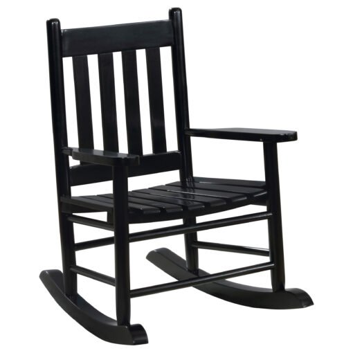 Annie Slat Back Solid Wood Kids Rocking Chair Black - Image 2