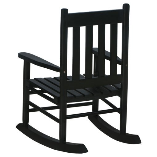 Annie Slat Back Solid Wood Kids Rocking Chair Black - Image 3