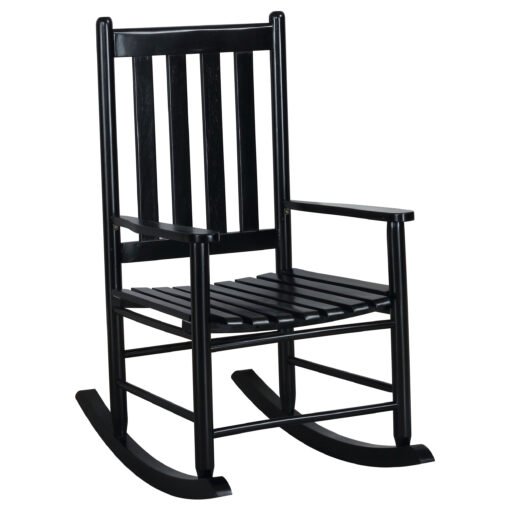 Annie Slat Back Solid Wood Rocking Chair Black - Image 2