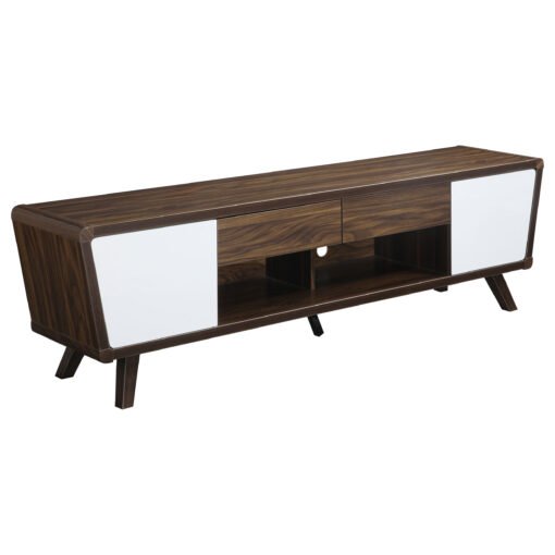 Alvin 2-door Engineered Wood 74-inch TV Stand Dark Walnut - Image 2