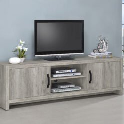 Burke 2-door Engineered Wood 71-inch TV Stand Grey Driftwood