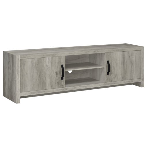 Burke 2-door Engineered Wood 71-inch TV Stand Grey Driftwood - Image 2