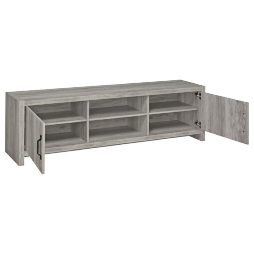 Burke 2-door Engineered Wood 71-inch TV Stand Grey Driftwood - Image 3
