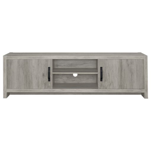 Burke 2-door Engineered Wood 71-inch TV Stand Grey Driftwood - Image 4