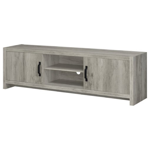 Burke 2-door Engineered Wood 71-inch TV Stand Grey Driftwood - Image 5