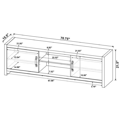 Burke 2-door Engineered Wood 71-inch TV Stand Grey Driftwood - Image 10