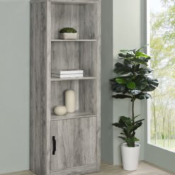 Burke 3-shelf Engineered Wood Media Tower Grey Driftwood