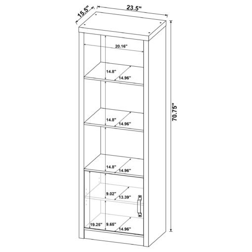 Burke 3-shelf Engineered Wood Media Tower Grey Driftwood - Image 10