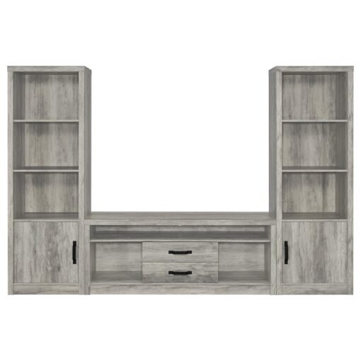 Burke 3-shelf Engineered Wood Media Tower Grey Driftwood - Image 11