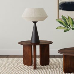 Dale Round Solid Mango Wood Side End Table Brown