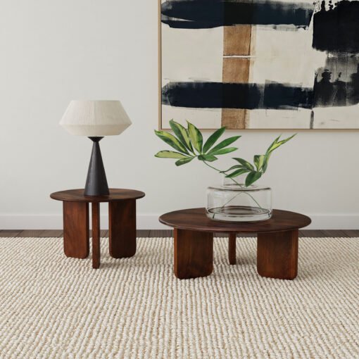 Dale Round Solid Mango Wood Side End Table Brown - Image 6