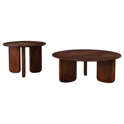 Dale 2-piece Solid Wood Coffee and End Table Set Brown - Image 2