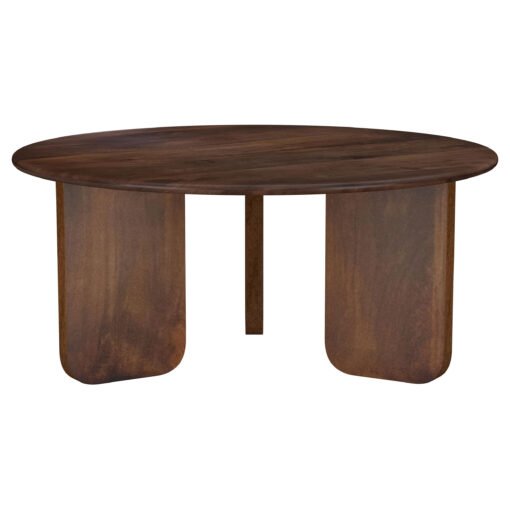 Dale Round Solid Mango Wood Coffee Table Brown - Image 2