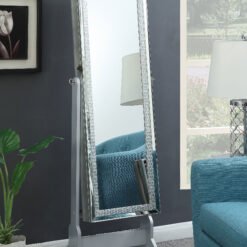Elle Cheval Mirror with Jewelry Storage Silver