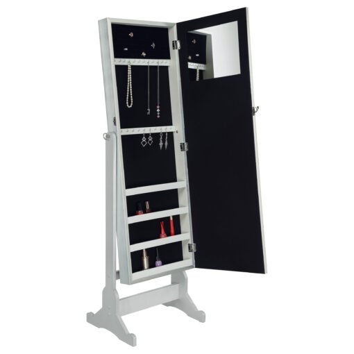 Elle Cheval Mirror with Jewelry Storage Silver - Image 4