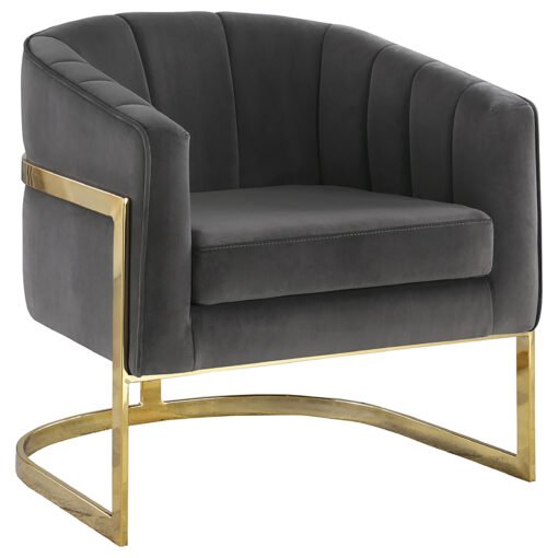 Alamor Upholstered Barrel Back Accent Chair Dark Grey - Image 2