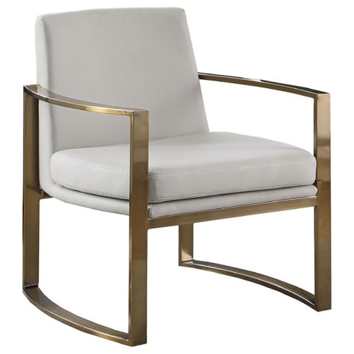 Cory Upholstered Arched Arm Accent Chair Cream - Image 2