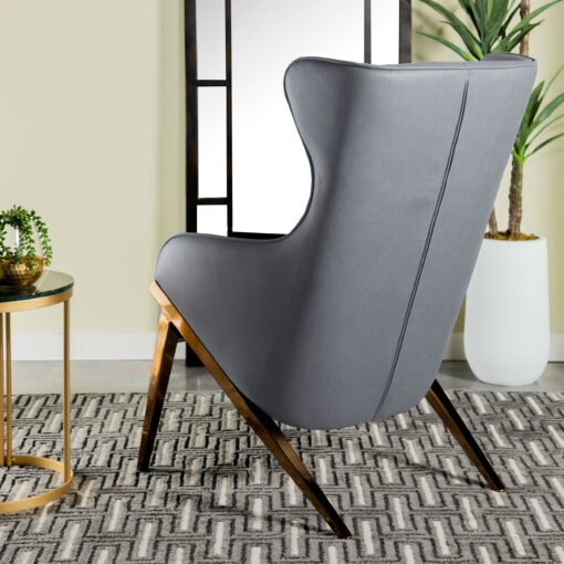 Walker Upholstered high Wingback Accent Chair Slate - Image 2