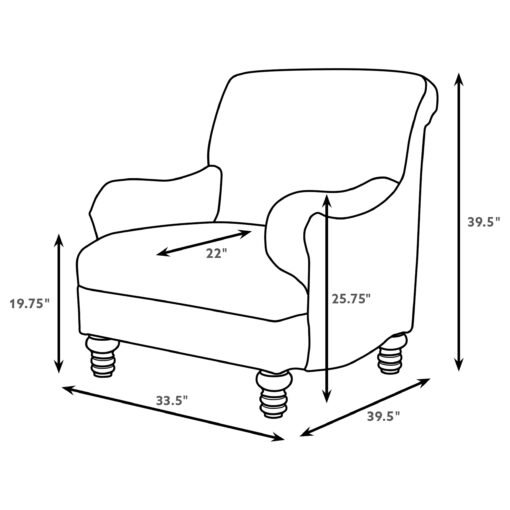 Glenn Upholstered English Arm Accent Chair Grey - Image 9