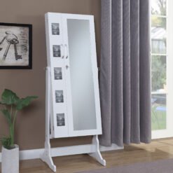 Doyle Cheval Mirror with Jewelry Storage White