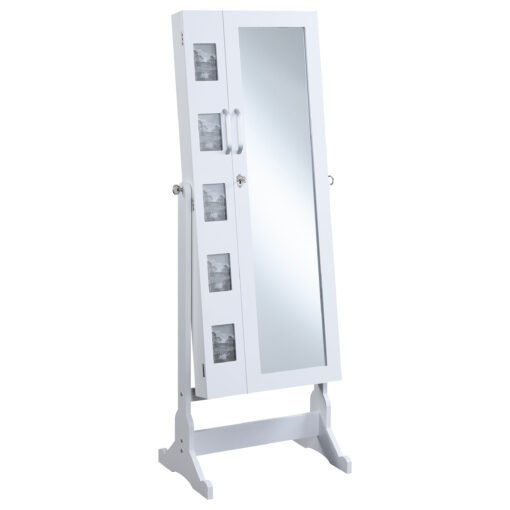 Doyle Cheval Mirror with Jewelry Storage White - Image 3