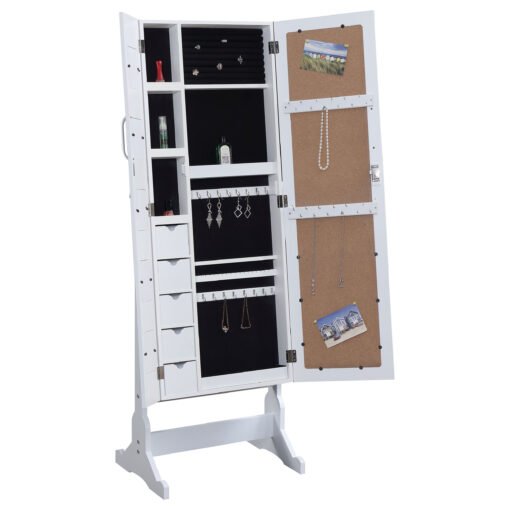 Doyle Cheval Mirror with Jewelry Storage White - Image 4