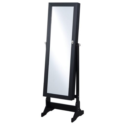 Tutuola Cheval Mirror with Jewelry Storage Black - Image 3