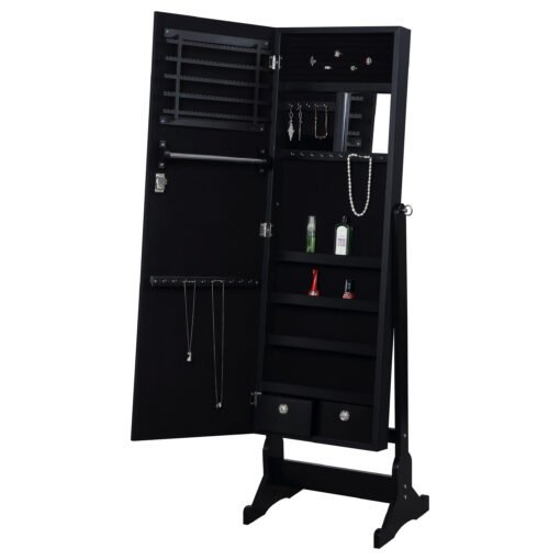 Tutuola Cheval Mirror with Jewelry Storage Black - Image 4