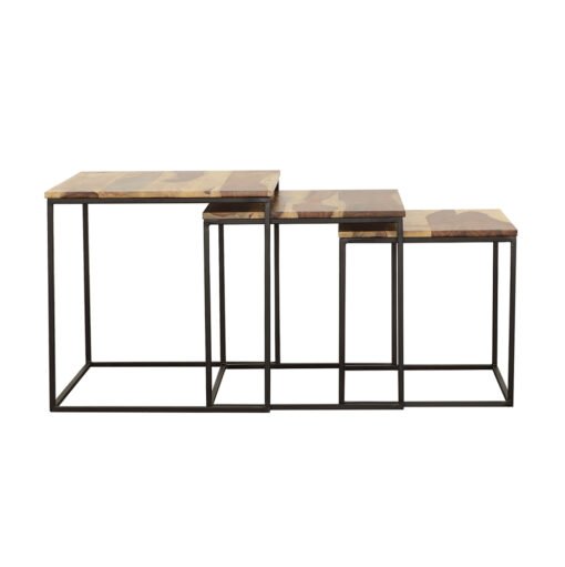 Belcourt 3-piece Square Nesting Tables Natural and Black - Image 5