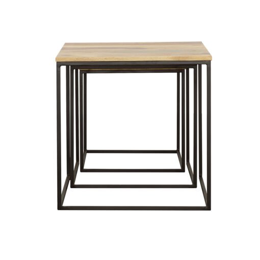Belcourt 3-piece Square Nesting Tables Natural and Black - Image 6